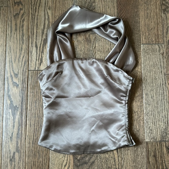 Mixedgals TUBE HALTER SILK TOP - Picture 6 of 16